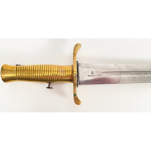 509 - Victorian British 1837 Pattern Brunswick Sword Bayonet  A good example with a 21 3/4 inch double edg... 