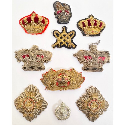 188 - 10 Sundry, mainly bullion, badges. Victorian Staff Officer ... Skill at Driving on black ... gold wi... 