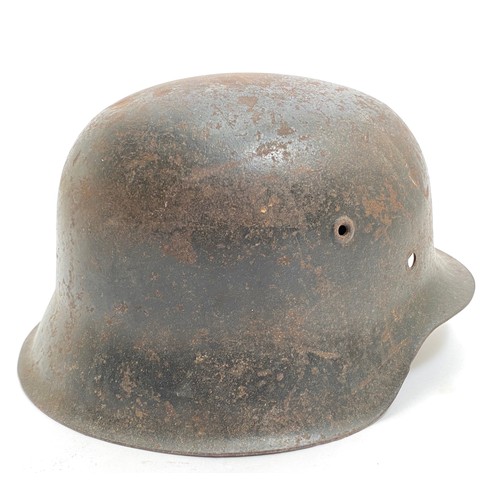 433 - German Third Reich M42 Luftwaffe Single Decal Steel Helmet. A good raw edge example retaining much o... 