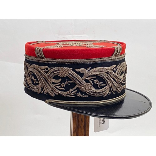 365 - French Intendant General Officers Kepi. A scarce interwar period example circa 1930. Scarlet cloth c... 