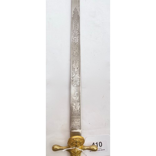 410 - German Imperial Kaiserliche Marine Officer cadet's sidearm. A good rare example. Ribbed brass hilt, ... 