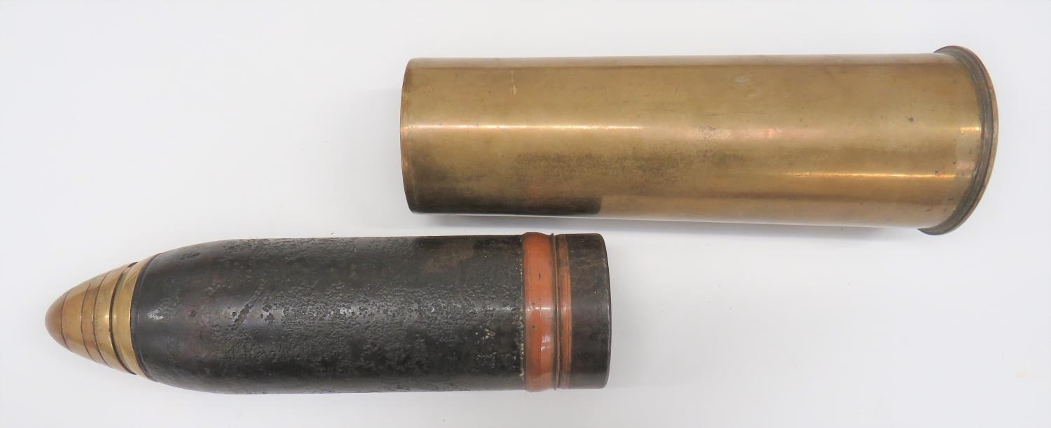 Lot - A WWI brass 18-pounder shell case