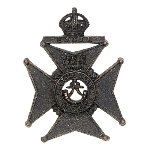 351 - 22nd Middlesex, Central London Rangers cap badge circa 1905-08 only.  Scarce die-stamped blackened b... 