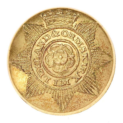 497 - Leyland & Ormskirk Local Militia George III Officer coatee button circa 1808-16.  Good scarce gilt o... 