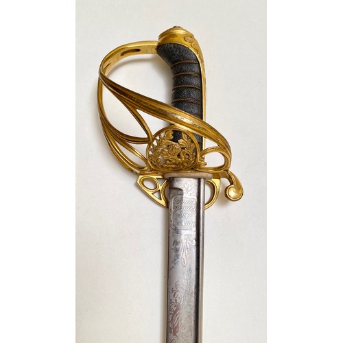 100 - East Indian Company 1828 Addiscombe College Sword of Honour. Presented to later Major John Nixon Sha... 