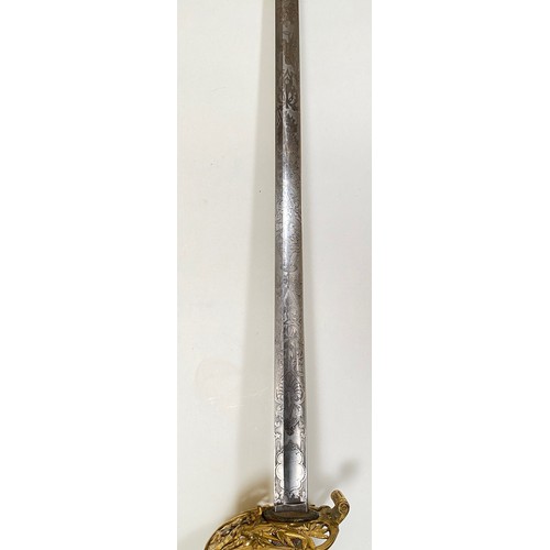 84 - Victorian Montgomeryshire Yeomanry Presentation Officers Sword.A superb example of a mid Victorian p... 