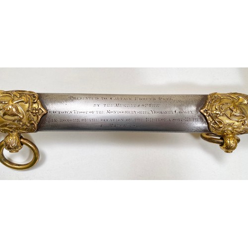 84 - Victorian Montgomeryshire Yeomanry Presentation Officers Sword.A superb example of a mid Victorian p... 