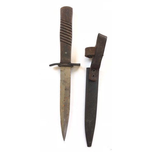 193 - WW1 Imperial German “Demag” Combat Trench Fighting Knife DaggerA scarce example with 6 inch spearpoi... 