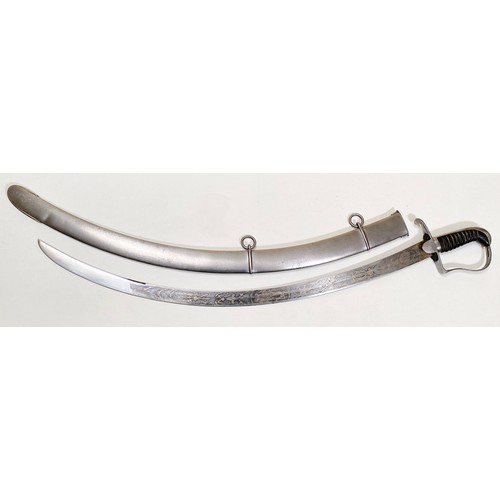 85 - Napoleonic War Period 1796 Light Cavalry Officers Sword.A fine quality example. The 27 inch, unfulle... 