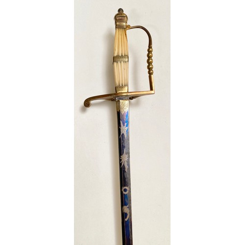 92 - Georgian Napoleonic War Period Officer's Five Ball Spadroon Sword This example with a straight, spea... 