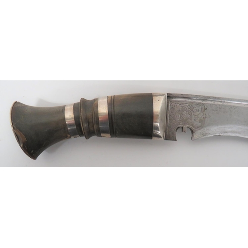 163 - Early 20th Century Indian Silvered Presentation Kukri
12 inch, single edged blade of typical form. &... 