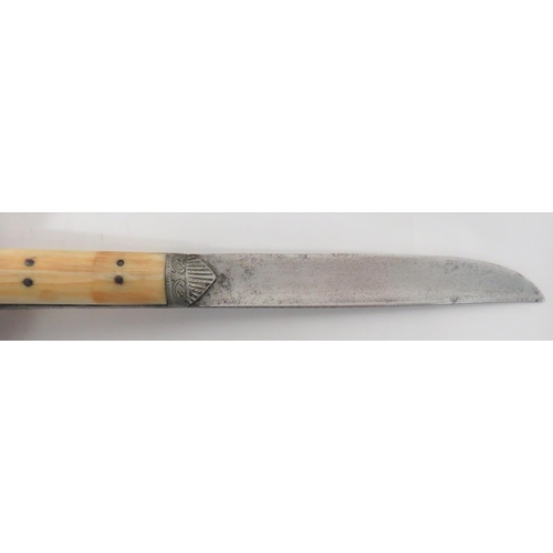 171 - 19th Century Indo Persian Knife
5 inch, single edged blade with shallow fuller.  The back edge ... 