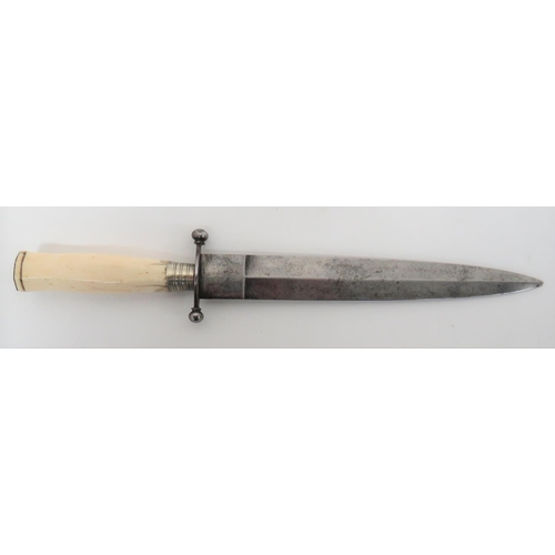 179 - Late 19th Century American Style Knife
8 1/4 inch, double edged, wide blade with square forte.  ... 