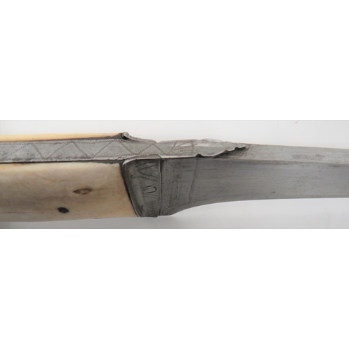 182 - Early 19th Century Indo Persian Peshkabz Knife
12 1/2 inch, single edged, T section blade widening a... 