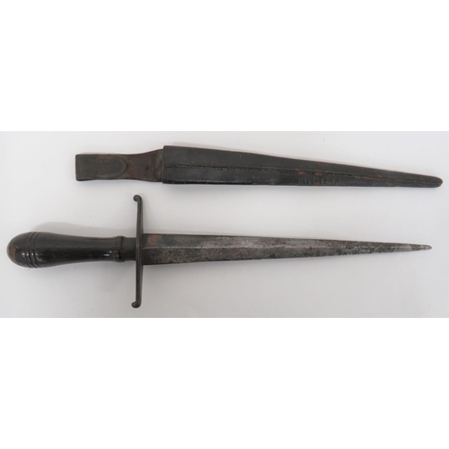 188 - Fine Early 18th Century Plug Bayonet Converted To A Naval Fighting Dirk
13 3/4 inch, double edg... 