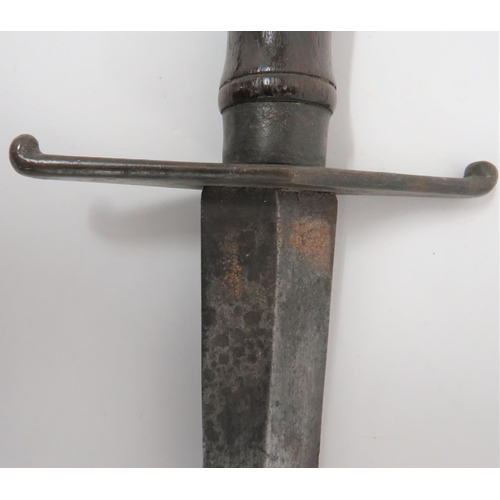 188 - Fine Early 18th Century Plug Bayonet Converted To A Naval Fighting Dirk
13 3/4 inch, double edg... 