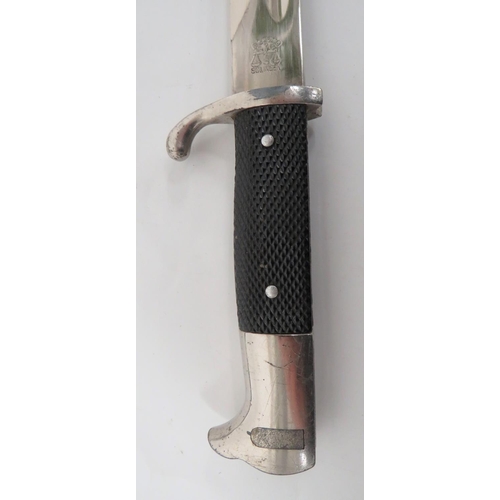 117 - German K98 Dress Bayonet
9 3/4 inch, single edged, plated blade with fuller.  Forte marked 