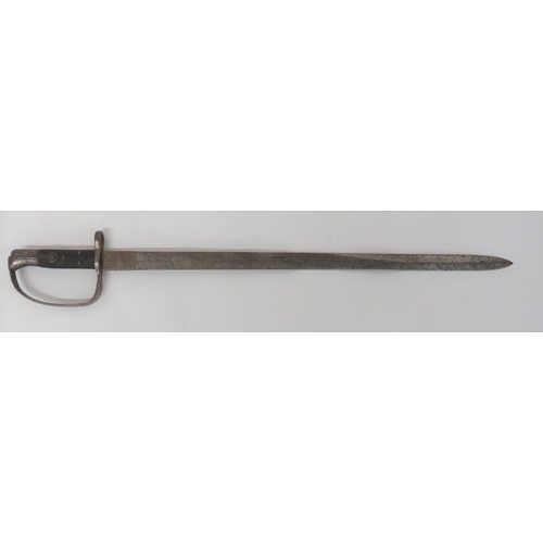 122 - Unusual Modified M1879 Artillery Bayonet
25 1/4 inch, single edged, plain blade with back edge sharp... 