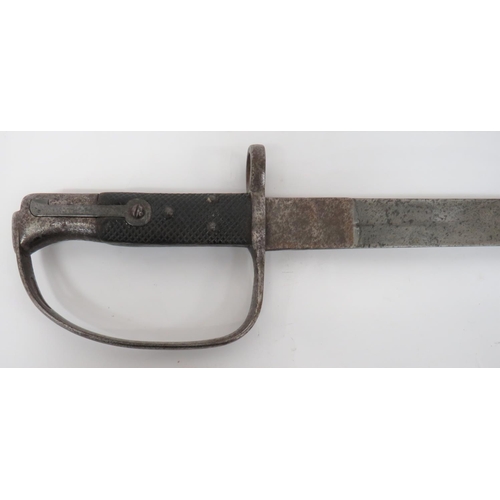 122 - Unusual Modified M1879 Artillery Bayonet
25 1/4 inch, single edged, plain blade with back edge sharp... 