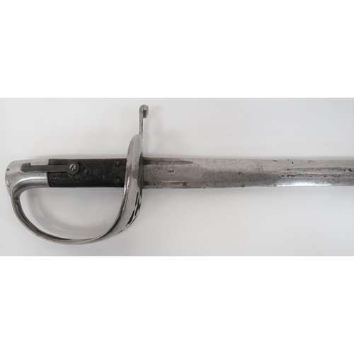 131 - Rare Jacobs Double Barrel Carbine Sword Bayonet Circa 1860
29 1/2 inch, double edged blade.  Na... 