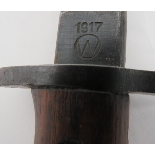 133 - WW1 American P17 Bayonet
17 inch, single edged blade with fuller.  The forte with maker code 