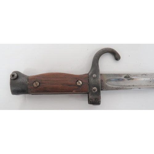 137 - French Mannlicher Berthier M1892 Bayonet
15 1/2 inch, single edged blade.  Fuller running down ... 