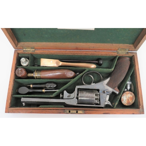 290 - Rare Robert Adams Double Action Cased War Department Marked Percussion Revolver
54 bore, rifled, 5 1... 