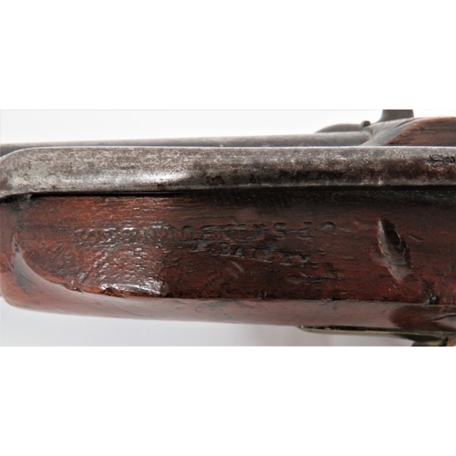 292 - 1855 Dated Percussion Naval Coastguard Pistol
25 bore, smoothbore, 5 3/4 inch barrel with blade fore... 