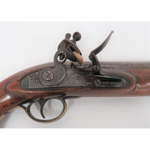 294 - William IV New Land Flintlock Pistol
14 bore, smoothbore, 8 3/4 inch barrel.  The tang with pro... 