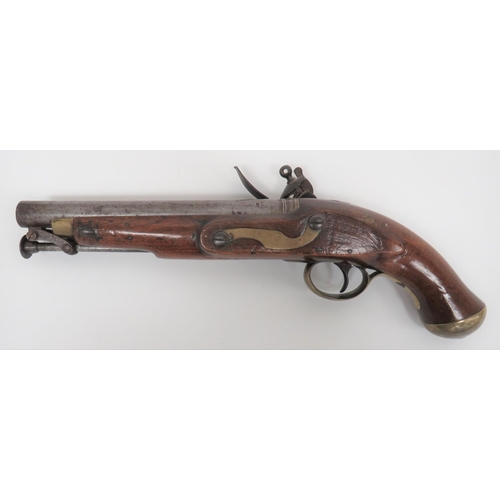 294 - William IV New Land Flintlock Pistol
14 bore, smoothbore, 8 3/4 inch barrel.  The tang with pro... 