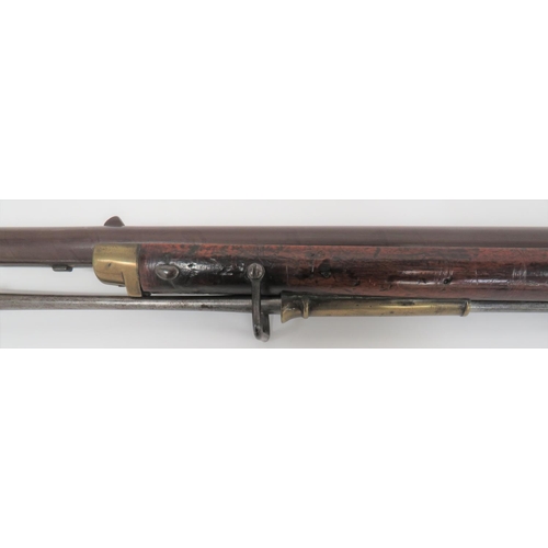 297 - Extremely Rare Baker Rifle Converted To Take A Socket Bayonet
16 bore, 7 groove, 30 1/4 inch, rifled... 