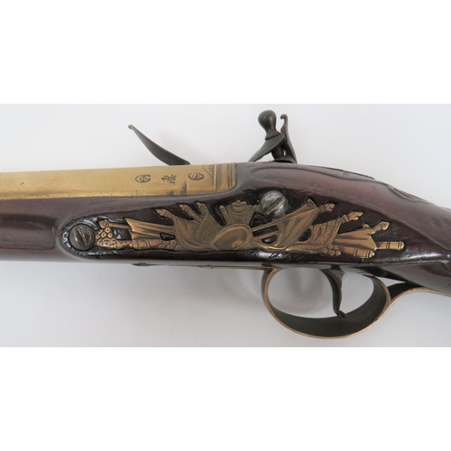 310 - Late 18th Century Heylin London Brass Barrel Carbine
20 inch, smoothbore brass barrel.  The top... 