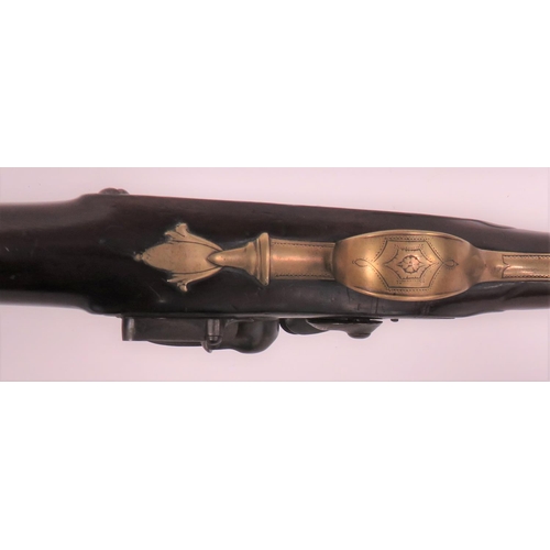 310 - Late 18th Century Heylin London Brass Barrel Carbine
20 inch, smoothbore brass barrel.  The top... 