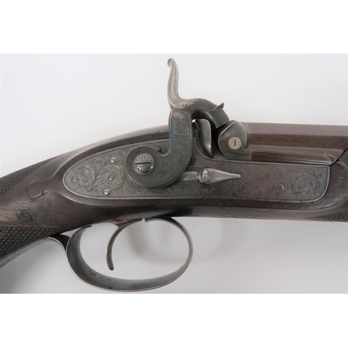 312 - Fine Quality Cased Charles Lancaster London Percussion Sporting Rifle
32 inch, 18 bore, two groove, ... 