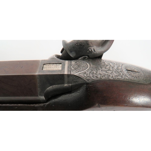 312 - Fine Quality Cased Charles Lancaster London Percussion Sporting Rifle
32 inch, 18 bore, two groove, ... 