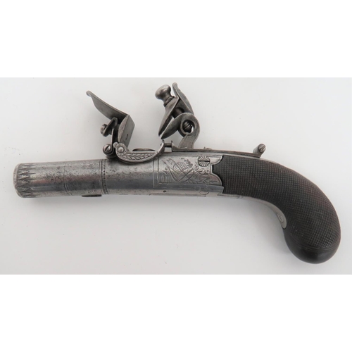 315 - Early 19th Century  Small Scale Flintlock Pocket Pistol By 