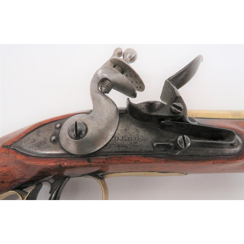 316 - Late 18th Century Brass Barrel Flintlock Pistol by 