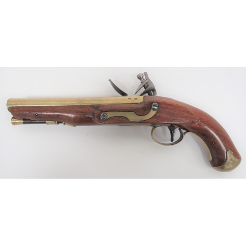 316 - Late 18th Century Brass Barrel Flintlock Pistol by 