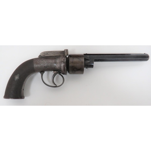 317 - Mid 19th Century Transitional Pepperbox Revolver In Case
5 1/2 inch, .376 rifled octagonal, blued ba... 