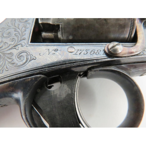 320 - Tranter Patent Double Action Cased Revolver
3 3/4 inch, 120 bore, rifled, blued, octagonal barrel. S... 