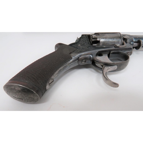 320 - Tranter Patent Double Action Cased Revolver
3 3/4 inch, 120 bore, rifled, blued, octagonal barrel. S... 