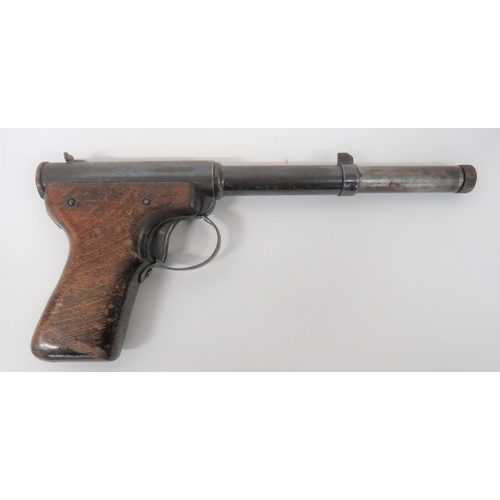 341 - Diana Mod 2 Air Pistol
blued spring housing body with push in loading barrel.  The top marked 