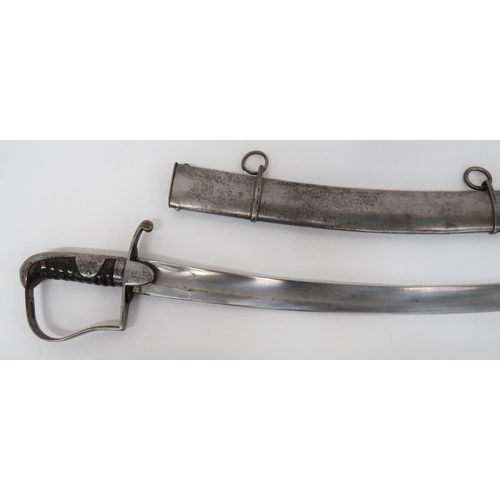 61 - British 1796 Pattern Light Cavalry Trooper's Sword
32 1/2 inch, single edged, slightly curved blade ... 