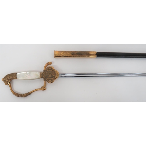 67 - 20th Century Norwegian Court Sword By Wilkinson
30 inch, single edged, narrow blade with fuller. &nb... 