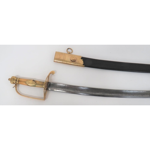 71 - Sunderland Loyal Volunteers Officer's Early 19th Century  Sword
31 1/4 inch, single edged, slightly ... 