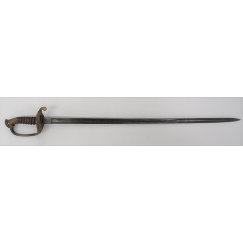 79 - French 1845 Pattern Contract Made Sword
32 inch, single edged blade with fuller with British proof s... 