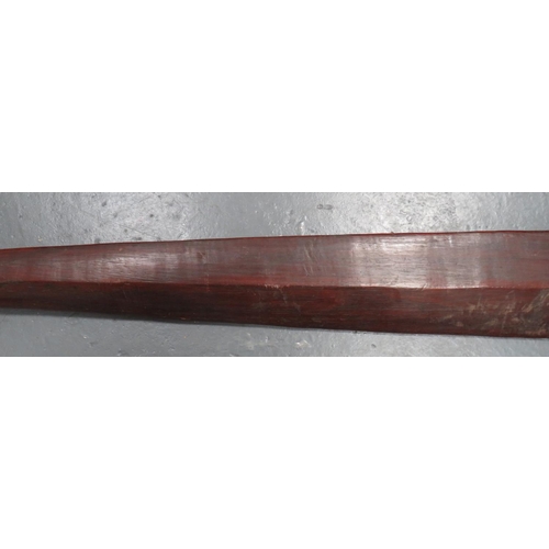 207 - South Seas Wooden Spear Club
51 inch, heavy wooden, one piece club.  Double edged blade with ra... 