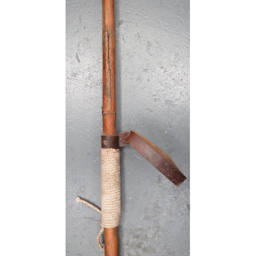 239 - WW1 Period Indian Cavalry Lance
steel, hollow ground trefoil head.  Bamboo shaft with brown lea... 