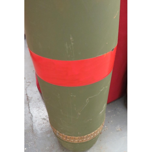 242 - Gulf War Period Inert Self Propelled Gun Shell Head
inert, empty, green painted steel, 5 1/2 x 26 in... 