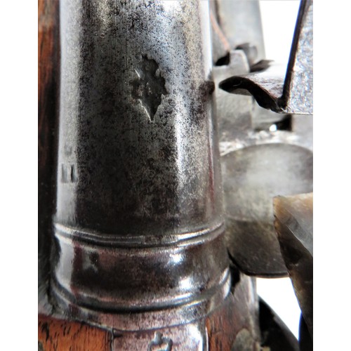 293 - Rare 1744 Dated Heavy Dragoon Land Service Flintlock Pistol
22 bore, smoothbore, 12 inch barrel.  Th... 